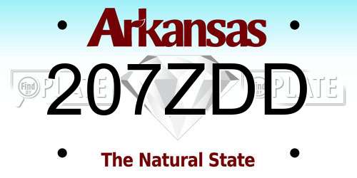 207ZDD Arkansas License Plate