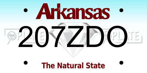207ZDO Arkansas License Plate