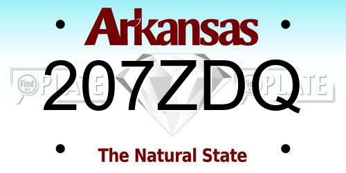 207ZDQ Arkansas License Plate