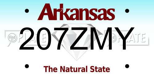 207ZMY Arkansas License Plate