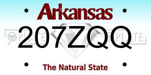 207ZQQ Arkansas License Plate