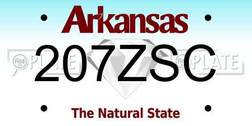 207ZSC Arkansas License Plate