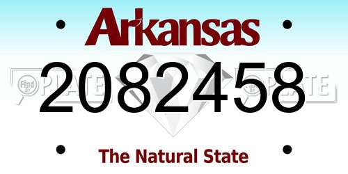 2082458 Arkansas License Plate