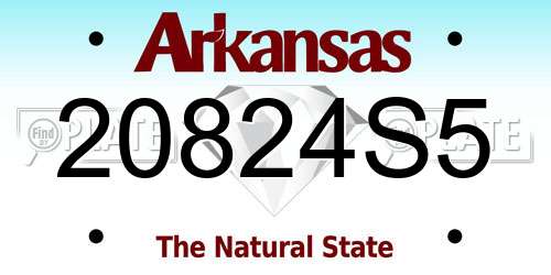 20824S5 Arkansas License Plate