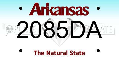 2085DA Arkansas License Plate