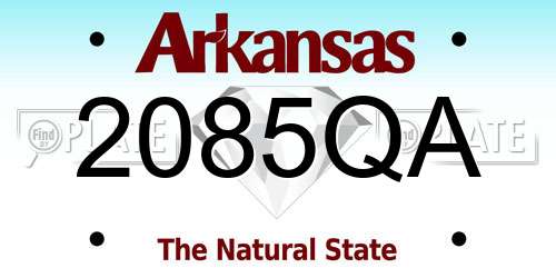 2085QA Arkansas License Plate