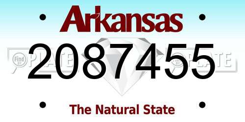 2087455 Arkansas License Plate
