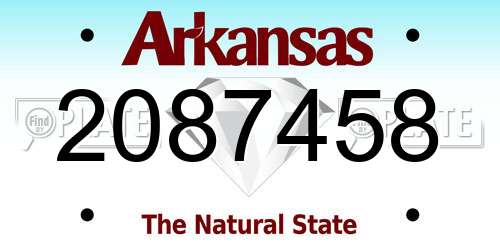 2087458 Arkansas License Plate