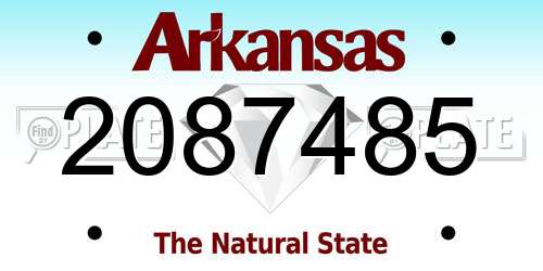 2087485 Arkansas License Plate