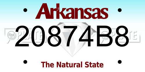 20874B8 Arkansas License Plate