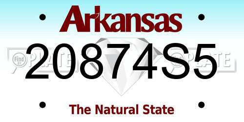 20874S5 Arkansas License Plate