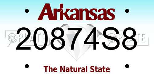 20874S8 Arkansas License Plate