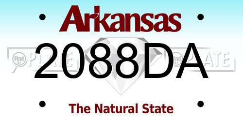 2088DA Arkansas License Plate
