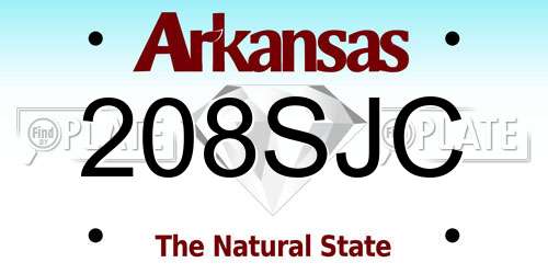 208SJC Arkansas License Plate