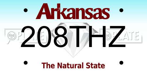 208THZ Arkansas License Plate