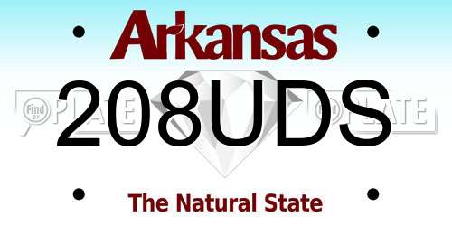 208UDS Arkansas License Plate