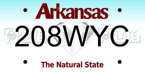 208WYC Arkansas License Plate