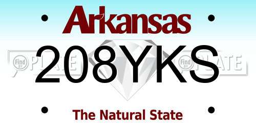 208YKS Arkansas License Plate