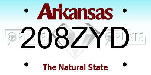 208ZYD Arkansas License Plate
