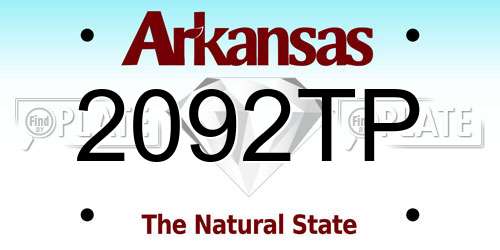 2092TP Arkansas License Plate