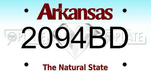 2094BD Arkansas License Plate