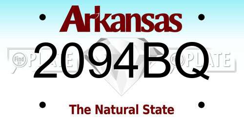 2094BQ Arkansas License Plate