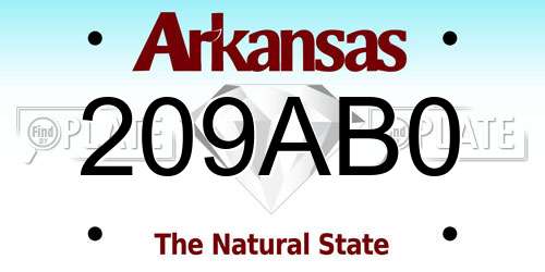 209AB0 Arkansas License Plate