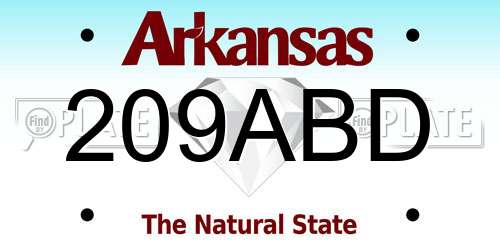 209ABD Arkansas License Plate