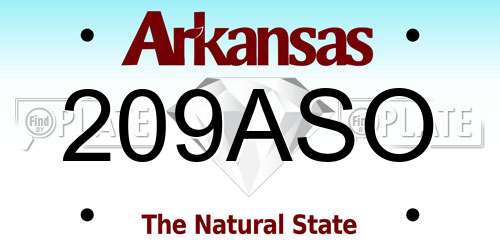 209ASO Arkansas License Plate