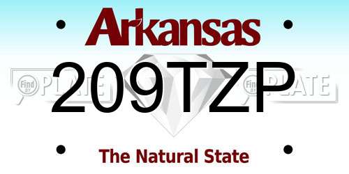 209TZP Arkansas License Plate
