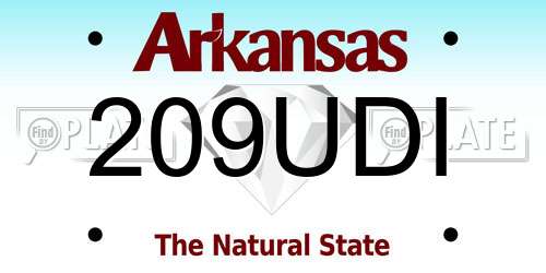 209UDI Arkansas License Plate