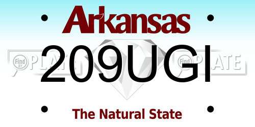 209UGI Arkansas License Plate