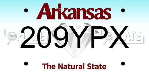 209YPX Arkansas License Plate