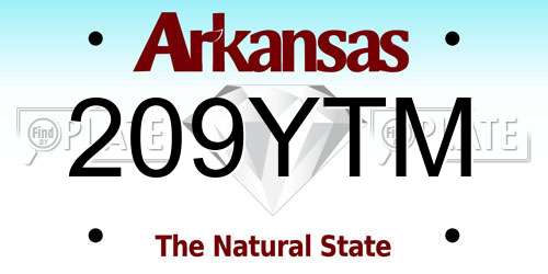 209YTM Arkansas License Plate