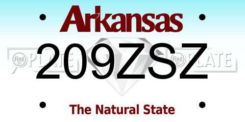 209ZSZ Arkansas License Plate