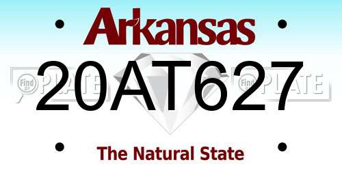 20AT627 Arkansas License Plate