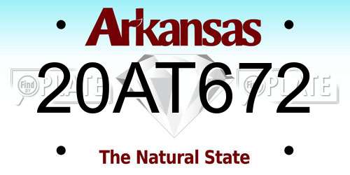 20AT672 Arkansas License Plate
