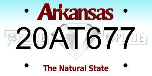 20AT677 Arkansas License Plate