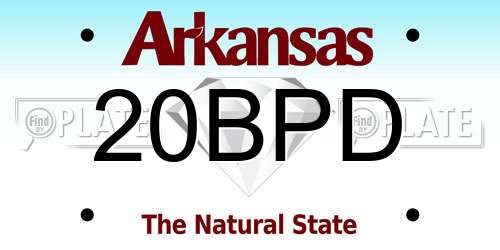 20BPD Arkansas License Plate