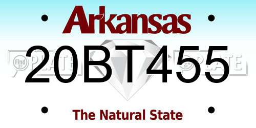 20BT455 Arkansas License Plate