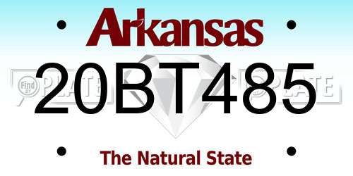 20BT485 Arkansas License Plate