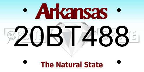 20BT488 Arkansas License Plate