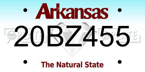 20BZ455 Arkansas License Plate