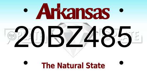 20BZ485 Arkansas License Plate