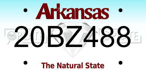 20BZ488 Arkansas License Plate