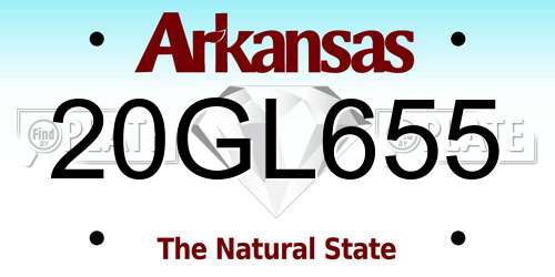 20GL655 Arkansas License Plate