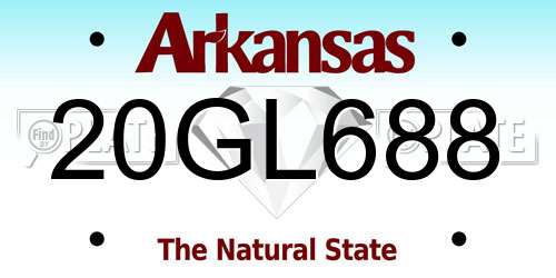 20GL688 Arkansas License Plate