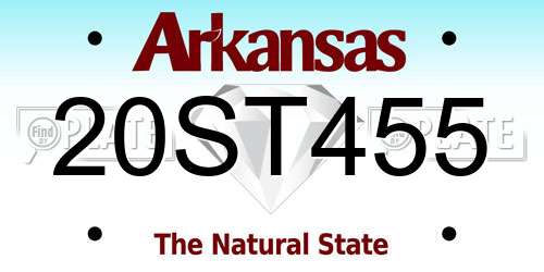 20ST455 Arkansas License Plate