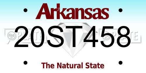 20ST458 Arkansas License Plate