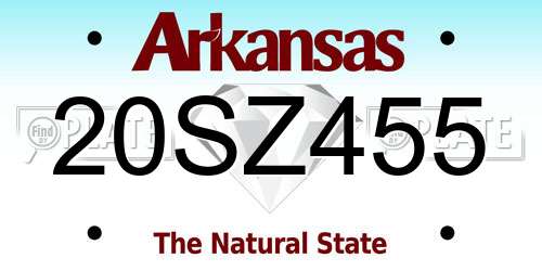 20SZ455 Arkansas License Plate
